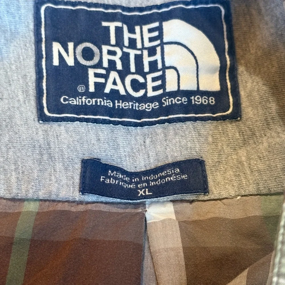 The North Face Plaid Long Sleeve Button Down Green Brown Cotton Shirt Men’s XL